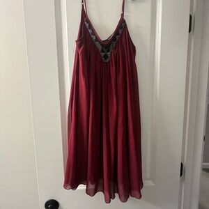 Express dress perfect color for holidays with bead embroiderer